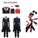 Hell Hotel Cosplay Halloweeni kost&uuml;&uuml;m Blitzo Meeste Naiste Riietus &Auml;&auml;rmuslik &Uuml;lemus Cosplay &Uuml;likond M black