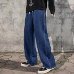 Kevad S&uuml;gis Meeste Baggy Teksad Elastse V&ouml;&ouml;kohaga Klassikalise &Uuml;hev&auml;rvilised Sirge S&auml;&auml;rega Denim Laiade S&auml;&auml;rtega P&uuml;ksid Meeste Sirge S&auml;&auml;rega L&otilde;dvad High Street P&uuml;ksid XS