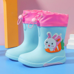 Laste eemaldatavad veekindlad koomiksilised kummikud fliisvoodriga poistele ja t&uuml;drukutele, poolk&otilde;rgusega, ideaalsed algkooli &otilde;pilastele Inner Length 22cm (Size 36-37) blue