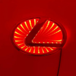 10,5x7,5cm 12,5x9cm 3D LED valgustusega tagumine embleemm&auml;rk Lexusele &ndash; Valgustatud pagasiruumi logo lamp 10.5x7.5cm punane