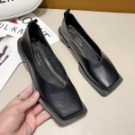 Suvekingad Naiste jalatsid Naiste jalatsid Ruudukujulised Naiste mokassiinid S&uuml;gisene vabaaja tossud Madalsuuline Pehme Retrokleit S&uuml;gis 40 black