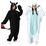 Loomade Kigurumi Pidžaama Halloweeni Onesie T&auml;iskasvanutele Multifilm Hambutu Pidžaama Cosplay Pidutsemine Naiste Kodur&otilde;ivad 100 must