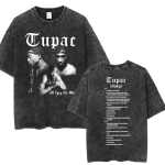 R&auml;ppar Tupac 2pac Vintage Pesu T-s&auml;rgid Mehed Naised Hip Hop Mood Retro T-s&auml;rgid Mehelik K&otilde;rge Kvaliteediga Puuvillased T-s&auml;rgid Streetwear 2XL gray