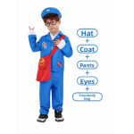 Laste postit&ouml;&ouml;taja kost&uuml;&uuml;m pehmest kangast Halloweeni ja laste teema&uuml;rituste jaoks Blue Mailman Set,M blue