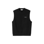 Carhartt WIP American Vintage Tikitud Logo &Uuml;hev&auml;rviline Puuvillane &Uuml;herealine Kaelusega Kampsunvest Meeste vest Must I033084-0D2-XX M black