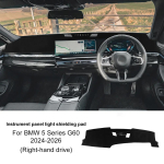 BMW 5. seeria G60 2024 2025 2026 jaoks Autode Armatuurlaua Kate P&auml;ikesekaitsematt Valgustuskindel Padi Keskkonsooli P&auml;ikesepadi Tarvikud RHD Without HUD / Flannel Mate gray
