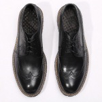 Meeste Brogues Oxford Paksude Taldadega &Uuml;marate Ninadega Paelkinnitusega Moodsad Vabaajajalatsid Ehtne Nahk Nikerdustega Klassikalised &Uuml;likonna &Auml;rijalatsid K&auml;sit&ouml;&ouml; 44 black