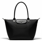 Longchamp Le Pliage T&otilde;mblukuga Sulgemine Br&auml;ndi Logo Reljeefne Nailonist &Otilde;lakott Keskmine Naiste &otilde;lakott Must 2605979001 Shopping Bag Set(Basic Set+Shopping Bag) black