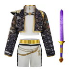 K-popi Cosplay Kost&uuml;&uuml;mid Rumi K-popi Laulja Riietus Lastele K-Popi Peoks 120 black