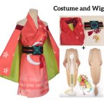 Kosmiline printsess Kaguya! Kaguya Cosplay Kost&uuml;&uuml;m Parukas Anime Kaguya Rollim&auml;ng J&otilde;ulu Halloweenipeo Karnivali R&otilde;ivad &Uuml;likond S red