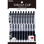 ZEBRA Sarasa Clip Geelpliiats 0,5 mm Must 10 tk 10 gray