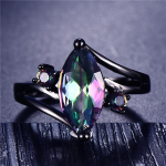 Vintage Bohemian Mystery Topaz Rainbow Ring Pulmapeo s&otilde;rmused naistele 5 must