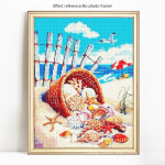 5D isetegemise teemantmaal T&auml;is &uuml;mmargune maaliline mere&auml;&auml;rne kivist pilt tikand Teemant 20X30