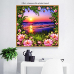 Teemantmaali maastik 5D isetegemise teemanttikandid lillemosaiikv&auml;rv 30x30CM