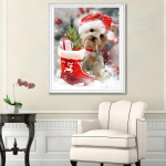 Teemantmaal  J&otilde;ulukutsikas ja -king  Tikand Ristpistes Rhinestone'i maal Dekoratsioonikingitus 20X30CM