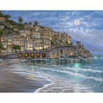 5D isetegemise teemant v&auml;ikelinna ranna teemantmosaiigist ristpistega kividekoratsioon 20X30CM