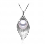 LSOOYH Fashion naturaalsete mageveep&auml;rlitega kaelakee naistele Bohemian Pearl Jewelry Leaf kaelakee valge