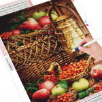 Teemantv&auml;rvimine T&auml;is&uuml;mmargune komplekt Puuviljad Kodukaunistus N&auml;idik Tikand K&auml;sit&ouml;&ouml; Apple Seinakunst 20X30CM