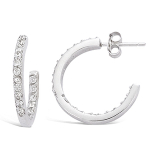 Les Tr&eacute;sors De Lily [B9548] - h&otilde;bedased k&otilde;rvar&otilde;ngad  Cristal Pl&eacute;nitude  H&otilde;bevalge (roodiumiga kaetud) - 20 mm valge