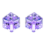 Les Tr&eacute;sors De Lily [C4984] - Boucles Argent 'Cubes de Cristal' Mauve - 6 mm lilla