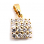 Les Tr&eacute;sors De Lily [C5640] - Pendentif Plaqu&eacute; Or 'Pav&eacute; de Strass' Blanc valge