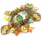 Les Tr&eacute;sors De Lily [C8437] - Bracelet Cr&eacute;ateur 'Les Romantiques' Orange Bleu oranž