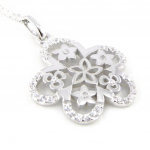 Altesse [H3838] - Collier Argent 'Fleur Lumi&egrave;re' valge