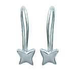 Les Tr&eacute;sors De Lily [K3796] &ndash; h&otilde;bedased 'Butterfly' h&otilde;bedased k&otilde;rvar&otilde;ngad (roodiumiga kaetud) &ndash; 5x5 mm h&otilde;be