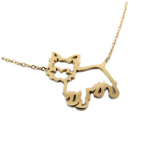Les Tr&eacute;sors De Lily [P7910] - Collier cr&eacute;ateur acier 'Westie' dor&eacute; ros&eacute; - 20x15 mm Heleroosa