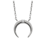 Les Tr&eacute;sors De Lily [Q8947] &ndash; h&otilde;bedane kaelakee 'Corne de Lune' h&otilde;bedane (roodiumiga kaetud) &ndash; 11x11 mm valge