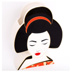 Les Tr&eacute;sors De Lily [R0846] - Keraamiline vaas 'Geisha' must punane valge - 23x18x6 cm must