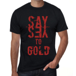 Meeste vintage t-s&auml;rk graafilise t-s&auml;rgiga Say Yes to Gold s&uuml;gavmust XS must