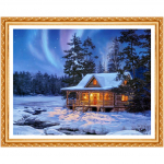 Talvek&uuml;la Teemantmaalid &Uuml;marristpistes 5D Teemanttikandid Talvine maastik 20X30CM