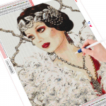 Teemantmaali portree 5d Teemanttikandid T&uuml;drukute M&uuml;&uuml;k Rhinestones Pilt 20X30CM