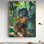 DINGPU DIY 5D Teemantmaal Teemanttikandid Loomade ristpiste t&auml;is&uuml;mmargune puur Rhinestone kunstisein Kodukaunistuse kingitus 20X30CM