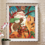 5D isetegemise teemantmaal ristpistes t&auml;isteemanttikandid juga maastik mosaiik pilt kivist kaunistus kingitus Full Round 20X30CM