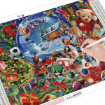 Teemantmaali karukomplekt Teemanttikandid Lumememm Mosaiik Ristpistes Loomade j&otilde;ulukingitus Kodukaunistus Full Round (20X30CM)