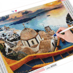 Full Square Drill Teemantmaaling Linn K&auml;sit&ouml;&ouml; Uus saabumine Teemanttikandid Maastik Mere&auml;&auml;rne sisekujundus koduks Full Round (20X30CM)