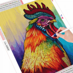 Teemantmaali loom t&auml;isruudu ristpistes 5D teemanttikandid kana pildid kividest mosaiigist kodukaunistus Full Round (20X30CM)