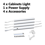 K&auml;sip&uuml;hkimisandur LED kapialune valgus DIY kapi taustvalguslamp DC 12V 30/40/50cm LED-diood k&otilde;va lint &ouml;&ouml;lamp k&ouml;&ouml;gis magamistoas EU pistik 4 X 30CM With Power