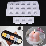 Mini Cube aroomiteraapiline k&uuml;&uuml;nla silikoonvorm isetehtud k&uuml;&uuml;nlavorm sojavahaga 17.2x7.cm valge