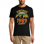 ULTRABASIC 1989. aasta klassikaline meeste t-s&auml;rk &ndash; retro 32. s&uuml;nnip&auml;eva kingituse T-s&auml;rk XS must