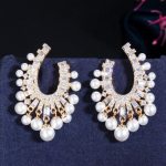 WWJ kvaliteetsed valged rippuvad tsirkooniumk&otilde;rvar&otilde;ngad pulmadeks valge kulla v&auml;rv