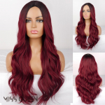 LISI HAIR Pikad looduslikud lainelised gradientsed s&uuml;nteetilised parukas ilma tukkideta naistele Blondid kunstjuuksed kuumakindlast kiust parukas igap&auml;evaseks kandmiseks 30inches