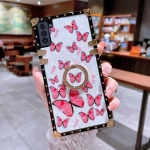 Luksuslik Butterfly Square telefoni&uuml;mbrise kate koos r&otilde;ngasalusega iPhone'i jaoks Samsung Xiaomi Huawei OPPO VIVO hoidiku tagakaas Redmi Note 11/Note 11S 4G punane