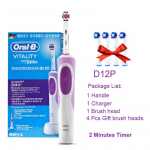 Oral B Dual Clean p&ouml;&ouml;rleva vibratsioonit&uuml;&uuml;biga elektriline hambahari Laetav Oral B hambahari 4 harjapeaga