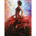 T&auml;ielik &uuml;mmargune teemanttantsut&uuml;druk teemantmosaiikkividest seinakunsti portree Full Round 20x30CM