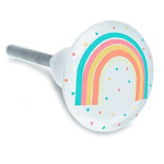 Les Tr&eacute;sors De Lily [A2188] - keraamiline m&ouml;&ouml;bli nupp  Arc en ciel  mitmev&auml;rviline valge - 65x35 mm mitmev&auml;rviline
