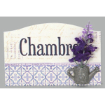 Les Tr&eacute;sors De Lily [R6582] &ndash; puidust uksetahvel 'Lavender' lilla beež (magamistuba) - 12x8 cm lilla