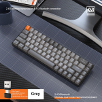 QGeeM 68 klahvidega RGB-m&auml;ngimise kaherežiimiline mehaaniline klaviatuur m&auml;ngijatele kiirvahetusega 2.4G/BT5.0 v&auml;rvisobivad juhtmevabad m&auml;nguklaviatuurid Green Axis Edition hall
